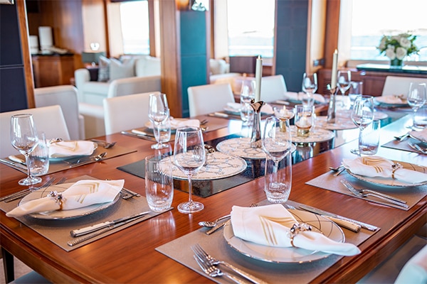 Motor Yacht Acacia Indoor Dining